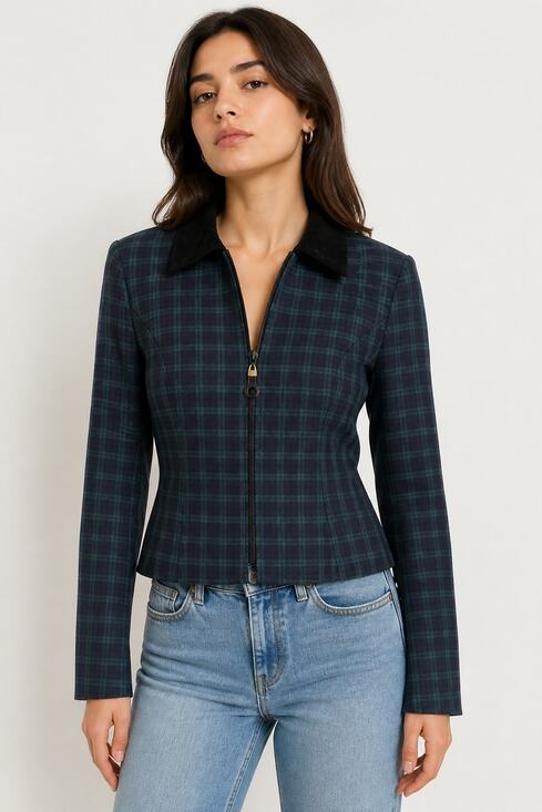 Positive Attitude Jackets & Blazers - Positive Attitude Green Plaid Jacket Size 6